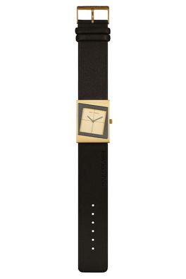 Rolf Cremer Unisexuhr Style 2 Edelstahl vergoldet 500055 mit Lederband