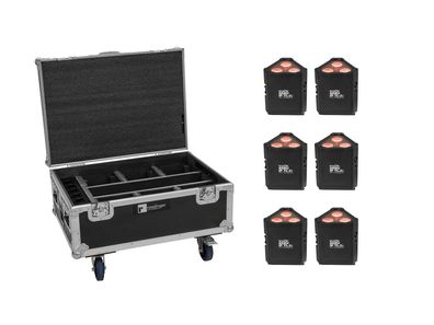Eurolite Set 6x AKKU IP TL-3 QCL + Case mit Rollen und Ladefunktion