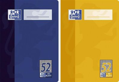 10x Oxford 100050397 Oktavheft LIN52 A6 32 Blatt 90 g/qm kariert