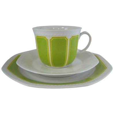 Kaffeegedeck 3tlg Schirnding Bavaria Paris weiß-grün gebraucht - gut
