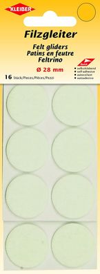 Kleiber 52005 Filzgleiter Durchmesser: 28 mm weiß