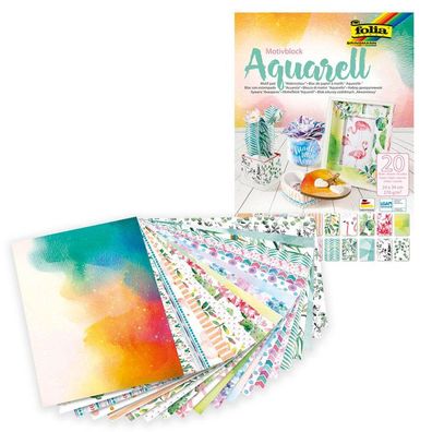 folia 48749 folia Motivblock "Aquarell", 240 x 340 mm, 20 Blatt