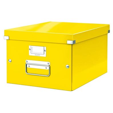LEITZ 6044-00-16 Archivbox Click & Store WOW Mittel, Graukarton, gelb