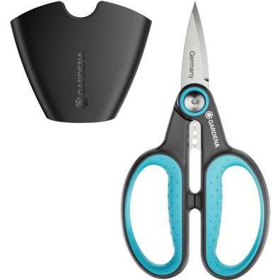 Gartenschere HerbCut, Set mit Holster (grau/türkis, Kräutersch
