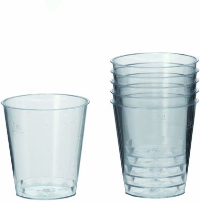 3x Papstar 12158 Kunststoff-Schnapsglas 2 cl glasklar