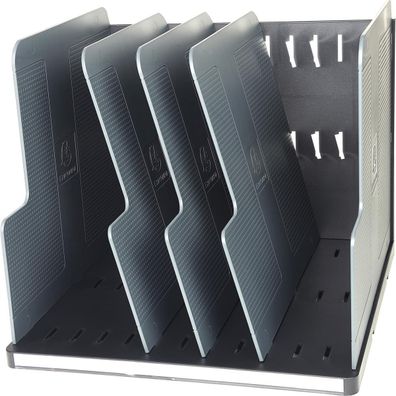 Exacompta 390714D Exacompta Sortierstation Modulotop, 4 Fächer, schwarz/grau