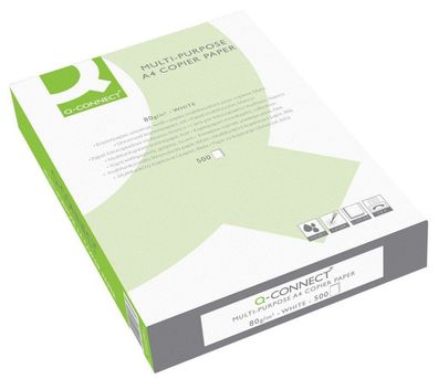 5x Q-Connect® KF01087 Kopierpapier ECF A4 80 g/qm 500 Blatt