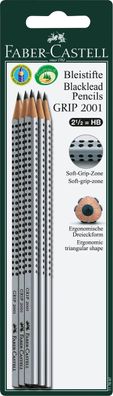 Faber Castell Bleistift Grip 2001 HB silber 6er