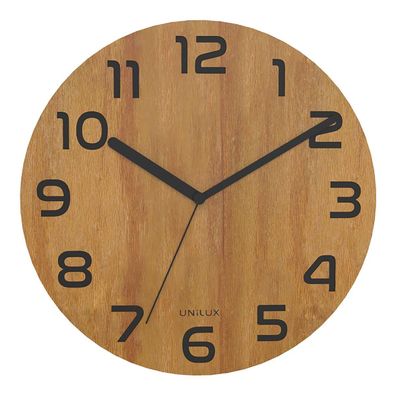 UNiLUX400140806 UNiLUX Wanduhr/Quarzuhr PALMA Bamboo, schwarz-bambus