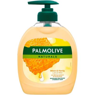 6x Palmolive 88603 Flüssigseife Naturals Seidig-Zarte Pflege mit Milch & Honig 0,3 l