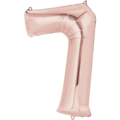 amscan® 3621801 Folienballon XXL Zahl 7 - rose gold
