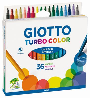 GIOTTO F072600 Fasermaler Turo Color - 36 Stück sortiert