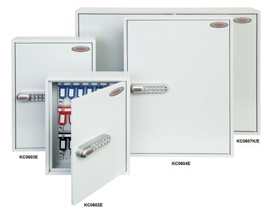 phoenix Safe KC0601E Schlüsselschrank - 42 Haken, hellgrau, Elektronikschloss