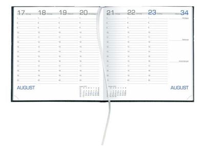 Zettler 609831 Buchkalender 786 - 1 Woche / 2 Seiten, 21 x 21 cm, schwarz
