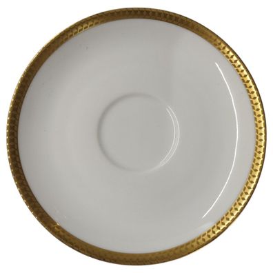 Untertasse für Kaffee Thomas Unbekannte Form Goldrand weiß D 14,1 cm
