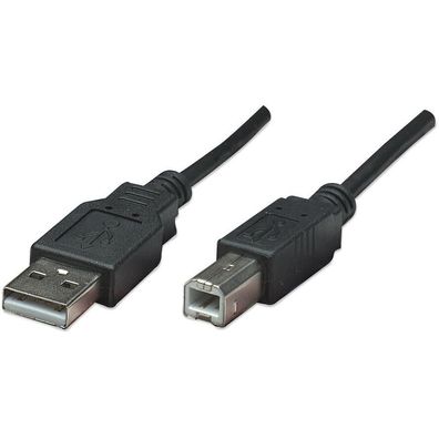 Manhattan 374507 USB 2.0 Anschlußkabel 0,5m A-Stecker/B-Stecker