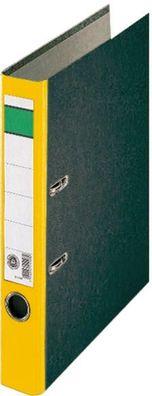 CENTRA Ordner A4 5cm gelb mit schwarzem Wolkenmarmor