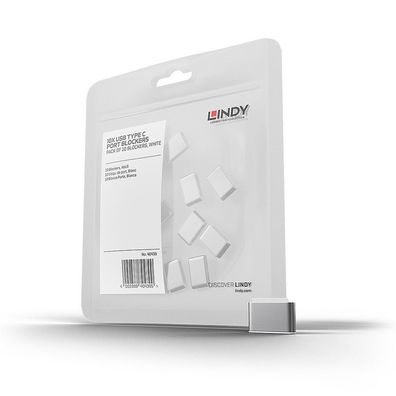 Lindy 40439 Lindy USB Typ C Port Schloss weiß 10 Stück