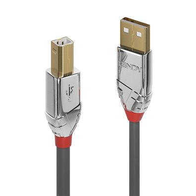 Lindy 36641 Lindy USB 2.0 Kabel Typ A/B Cromo Line M/M 1m