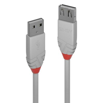 Lindy 36715 Lindy USB 2.0 Verlängerung Typ A/A Anthra Line M/F 5m