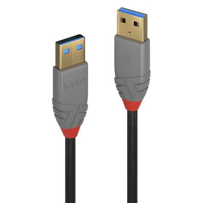 Lindy 36754 USB 3.0 Kabel Typ A/A Anthra Line M/M 5m