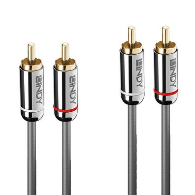 Lindy 35346 Lindy Audiokabel Dual Phono 3.5mm Cromo line 2m