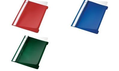 LEITZ 4197 Schnellhefter A5 langes Beschriftungsfeld PVC rot