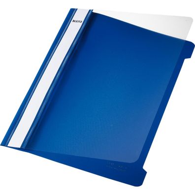 LEITZ 4197 Schnellhefter A5 langes Beschriftungsfeld PVC blau