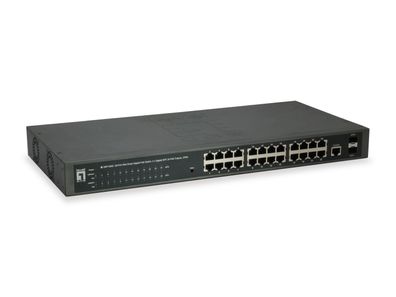 Level One GEP-2652 LevelOne Switch 24x GE GEP-2652 2xGSFP 370W 24xPoE