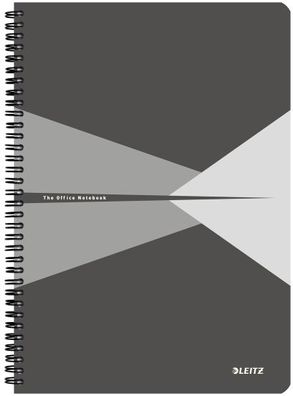 LEITZ Collegeblock Office Card A4 liniert grau Collegeblock Office mit Spiralbin