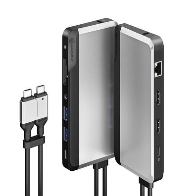 Alogic U2CSH-SGR Alogic Dockingstation Twin Super Dock 10-in-1 Dual USB-C
