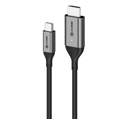 Alogic Ulmdphd02-sgr Alogic Adapter DisplayPort Mini -> HDMI 2.0 4K 60Hz grau