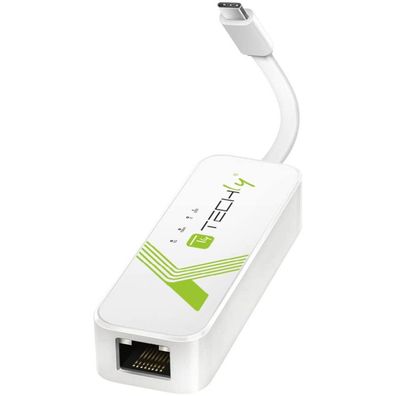 Techly IADAP-USB31-ETGIGA3 Techly USB 3.1 Typ C RJ45 10/100/1000 Adapter, weiß