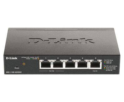 D-Link DGS-1100-05PDV2 Switch D-Link DGS-1100-05PDV2 PoE-powered 5 * GE PoE reta