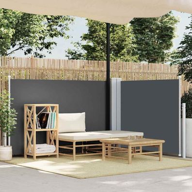 vidaXL Ausziehbare Seitenmarkise Anthrazit 120 x 600 cm