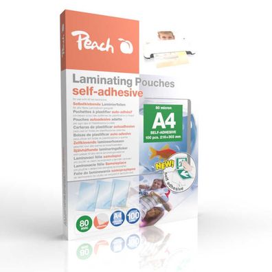 Peach 510588 Peach Laminierfolien A4 80 mic 100Stk. selbstkleben
