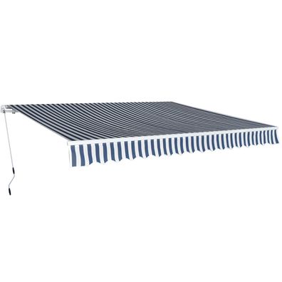 vidaXL Gelenkarmmarkise 400 cm Blau/Weiß