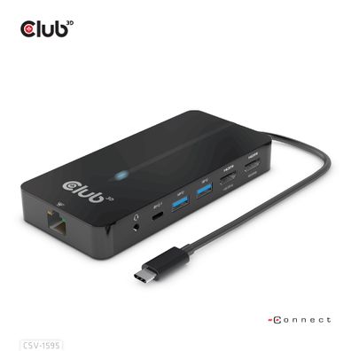 Club 3D CSV-1595 Club3D USB-7-in1-HUB USB-C > 2xHDMI/2xUSB/RJ45/USB-C 100W retail