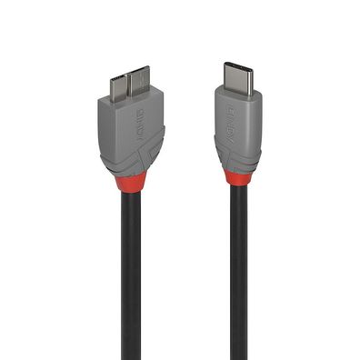 Lindy 36623 Lindy 3m USB 3.2 Typ C an Micro-B Kabel, Anthra Line