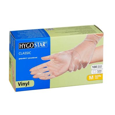 20x Hygostar 2695 unisex Einmalhandschuhe Classic transparent Größe M 100 St