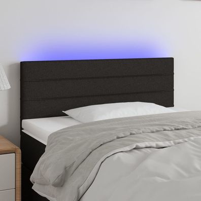 vidaXL LED Kopfteil Schwarz 90x5x78/88 cm Stoff