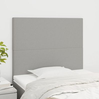 vidaXL Kopfteile 2 Stk. Hellgrau 90x5x78/88 cm Stoff