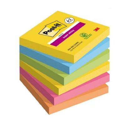 Post-it 654-SSCARN-P4 + 2 Haftnotizen Super Sticky Notes, 76 x 76 mm, 4 + 2