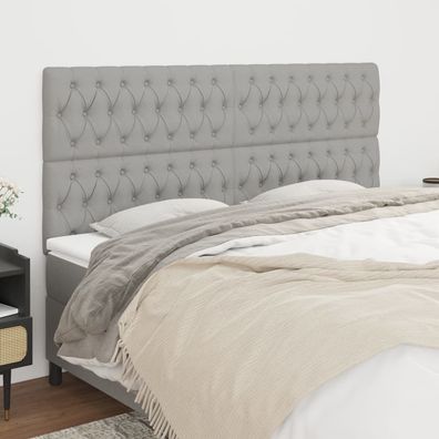 vidaXL Kopfteile 4 Stk. Hellgrau 90x7x78/88 cm Stoff