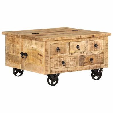 vidaXL Couchtisch Raues Mangoholz 70x70x40 cm