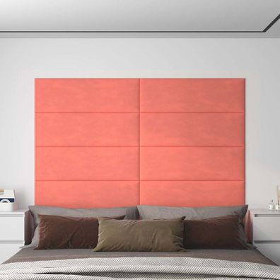 vidaXL Wandpaneele 12 Stk. Rosa 90x30 cm Samt 3,24 m²