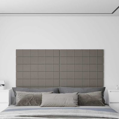 vidaXL Wandpaneele 12 Stk. Hellgrau 90x15 cm Samt 1,62 m²
