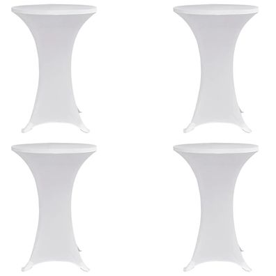 vidaXL Stehtischhussen 4 Stk. Ø 60 cm Weiß Stretch