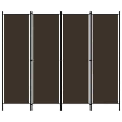 vidaXL 4-tlg. Raumteiler Braun 200x180 cm