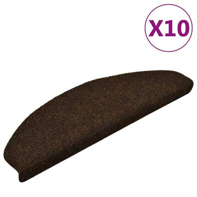 vidaXL Selbstklebende Treppenmatten 10 Stk. Braun 65x21x4cm Nadelvlies